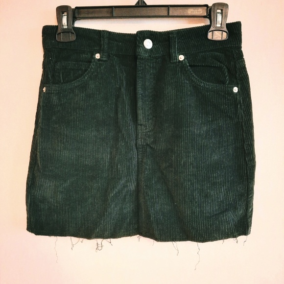 TopShop Corduroy Skirt - Emerald Green Size 2 - Picture 3 of 6